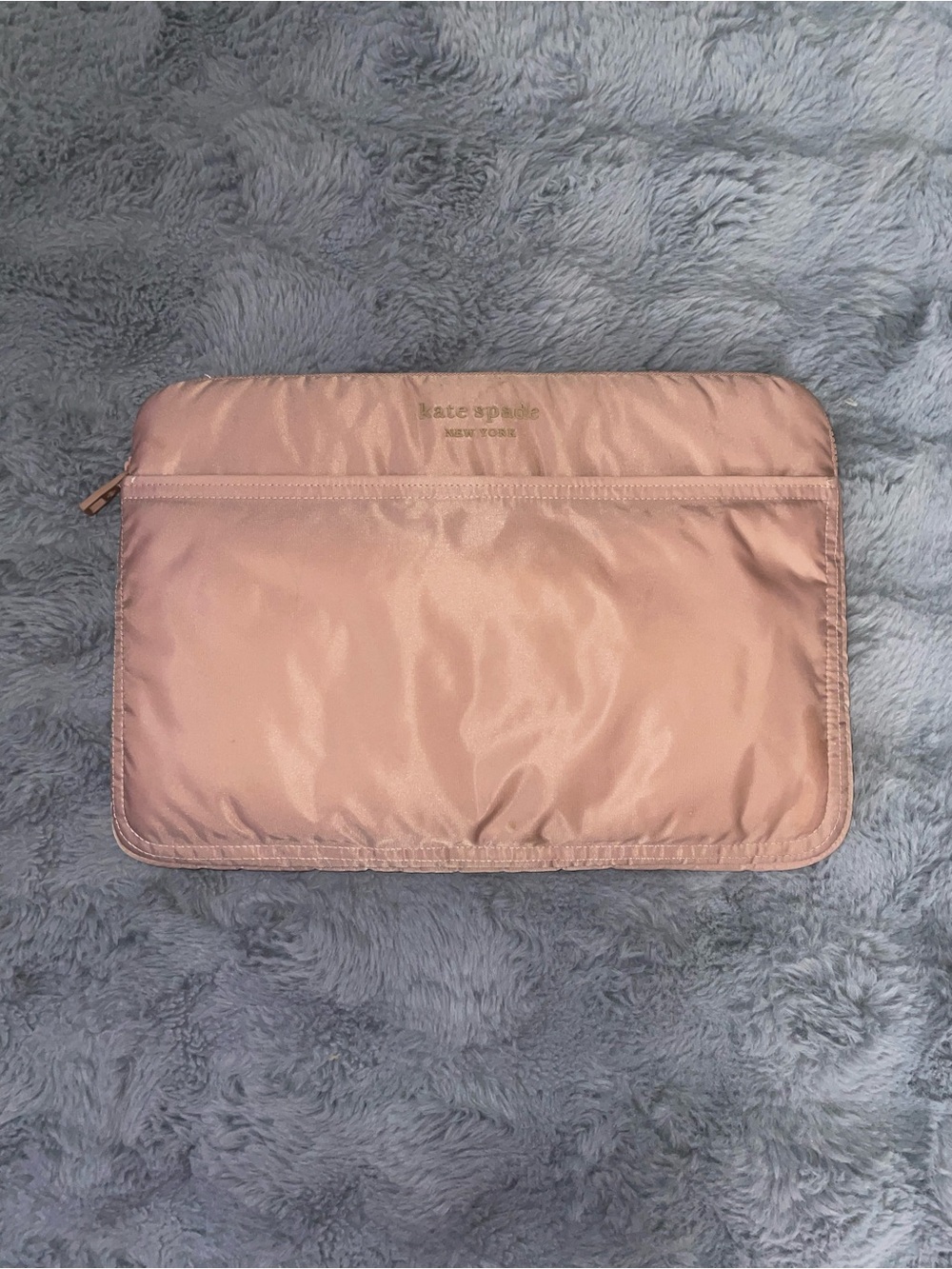 kate spade Rose Gold Nylon Tablet Sleeve with Front Pocket